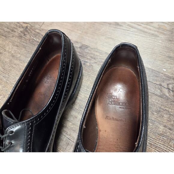Allen Edmonds Richmond Black Leather Wingtip Oxford Dress Shoes Mens Size 10.5 B - Picture 3 of 9